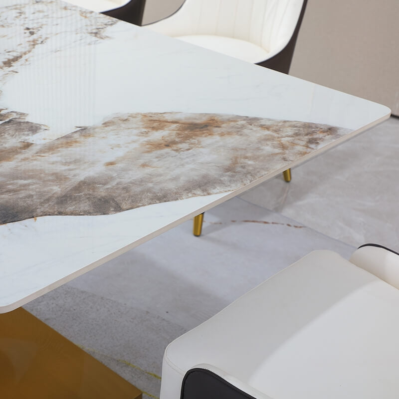 faux marble and l shape base table