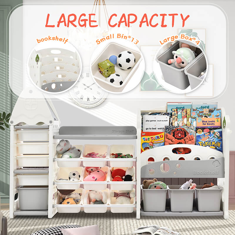 Product details -13 small bins and 4 large bins - maximum space storage