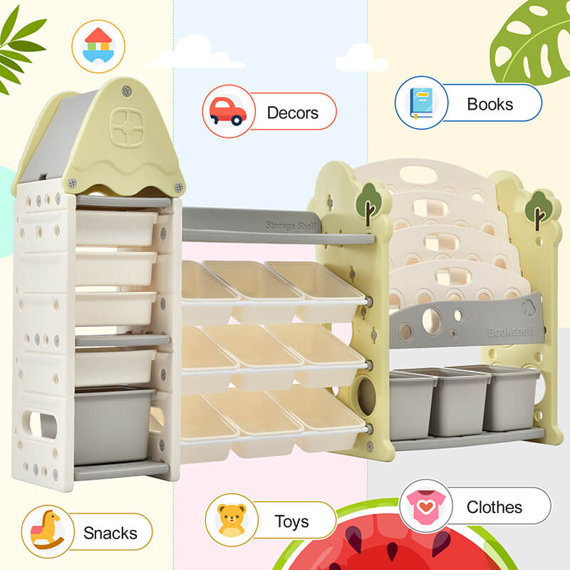 Can be used to store toys, clothes, books, snacks and decor