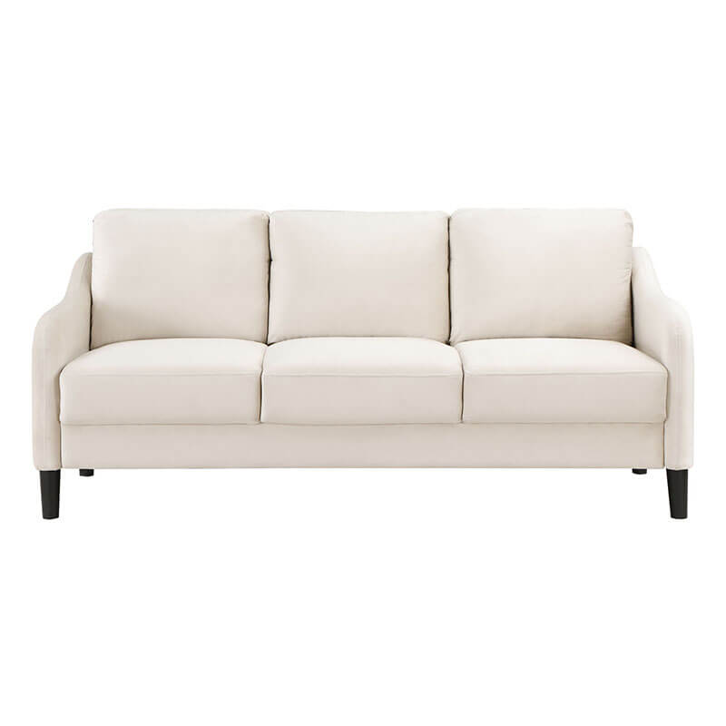 73.22" Modern Beige Upholstered 3-Seater Sofa