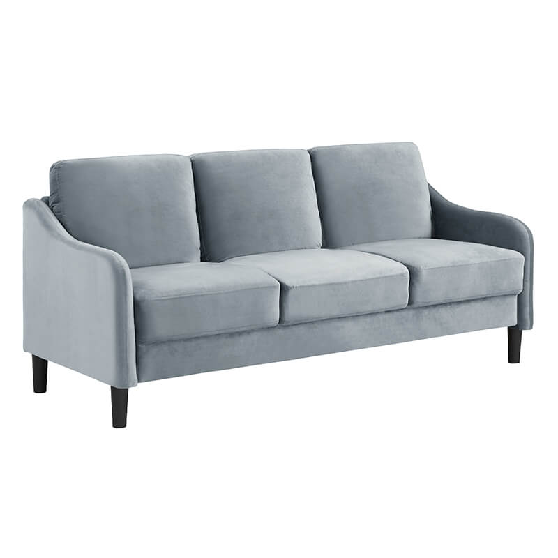 73.22" Modern Gray Upholstered 3-Seater Sofa