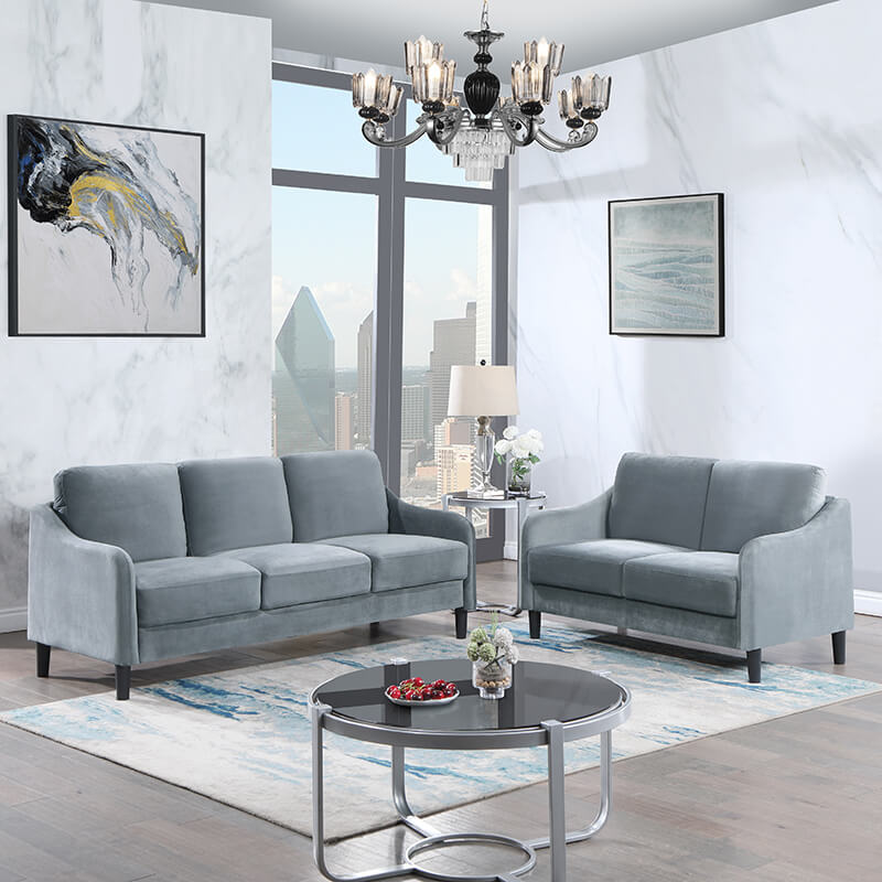 73.22" Modern Gray Upholstered 3-Seater Sofa