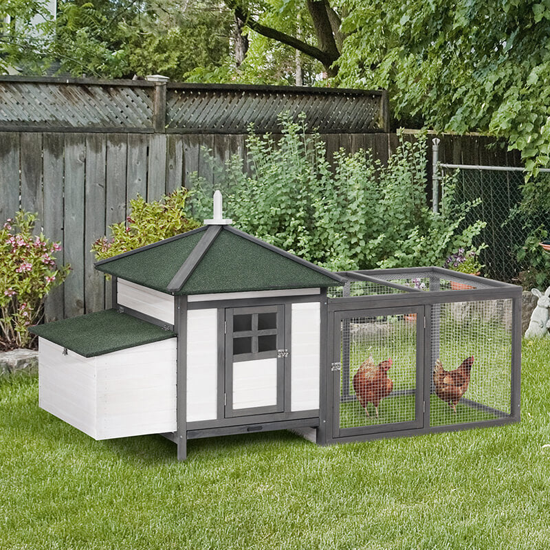 77" Waterproof Outdoor Chicken Coop with Detachable Run and Nesting Box