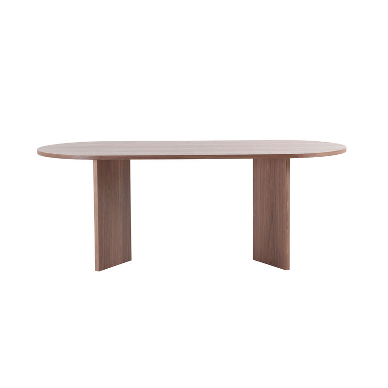 78" Farmhouse Oval Wood 4-8 Person Dining Table - Walnut