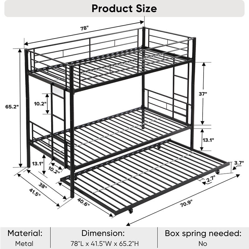 kid's bed with trundle and 2 side ladders