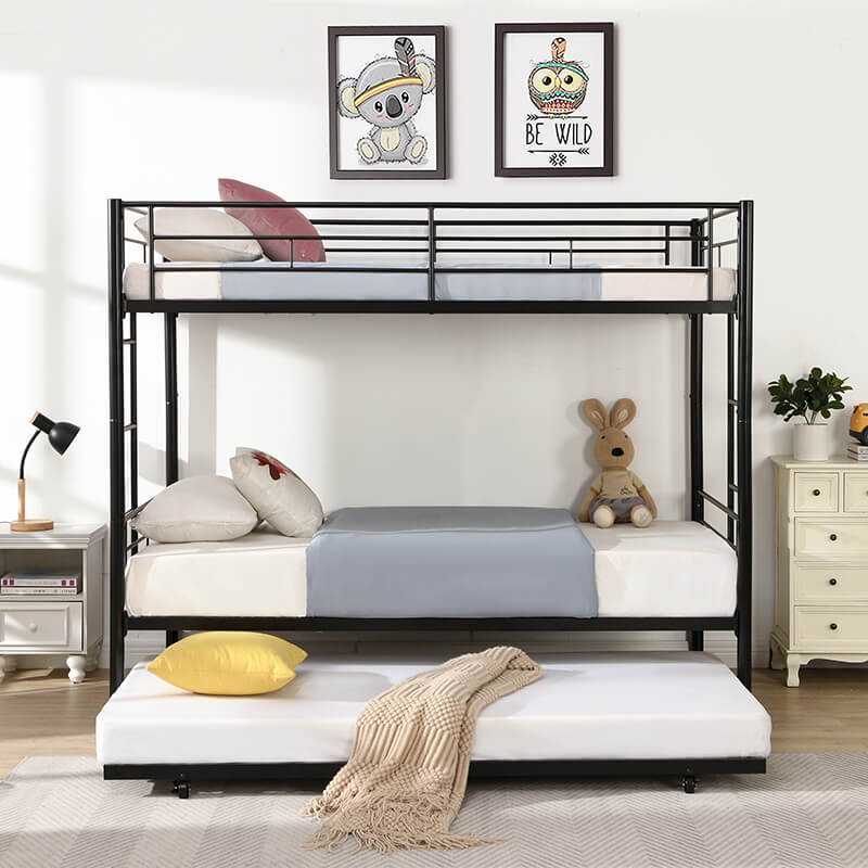 kid's bed with trundle and 2 side ladders