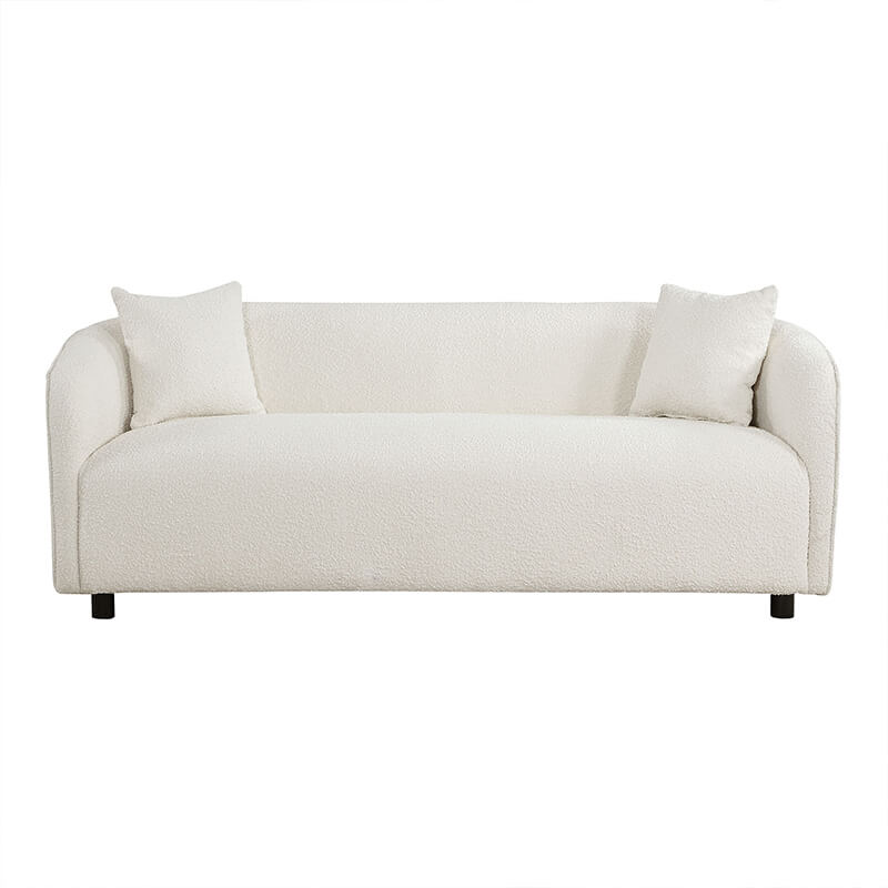 3-Seater Beige Curved Sofa