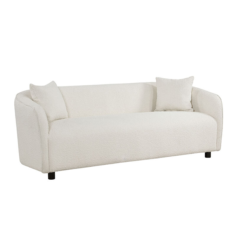 3-Seater Beige Curved Sofa