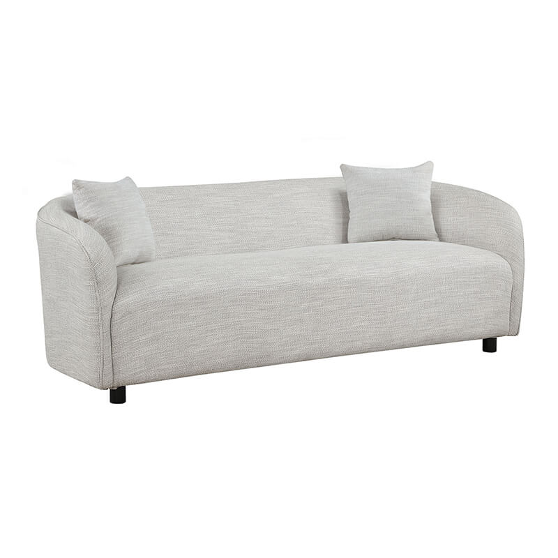 82" Modern 3-Seater Gray Curved Upholstered Sofa