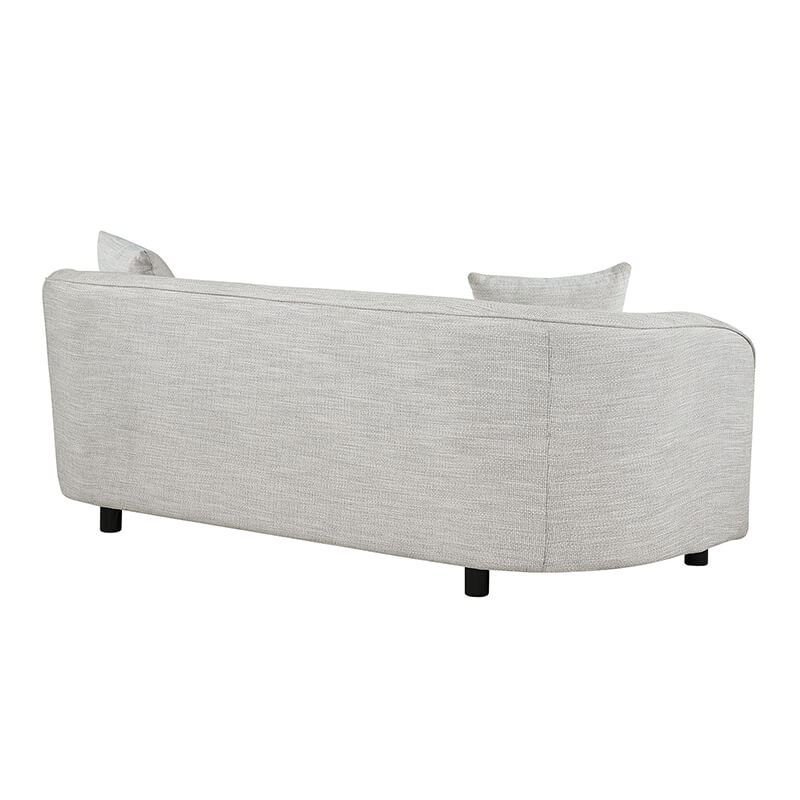 3-Seater Gray Curved Sofa