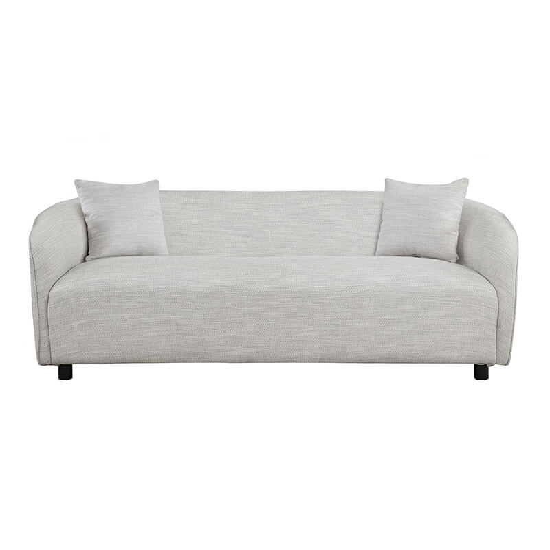 3-Seater Gray Curved Sofa