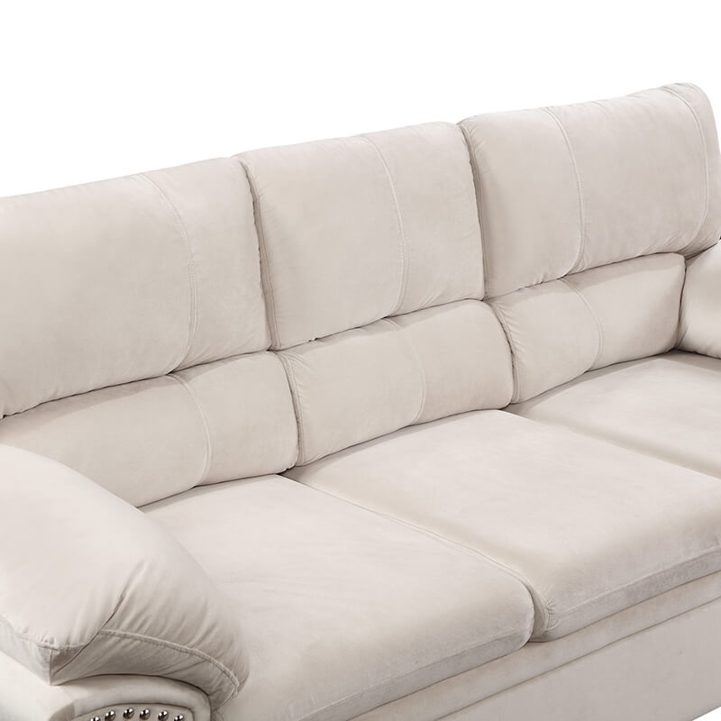 83.26" Modern 3-Seater Beige Sofa Couch