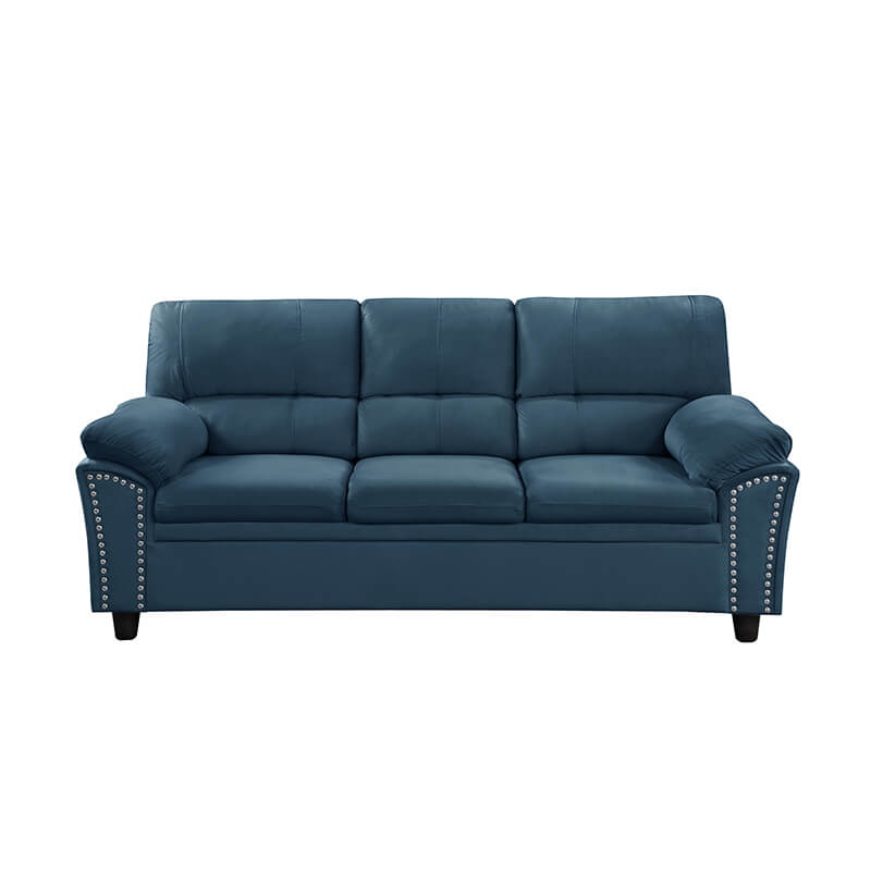 3-Seater Blue Sofa Couch