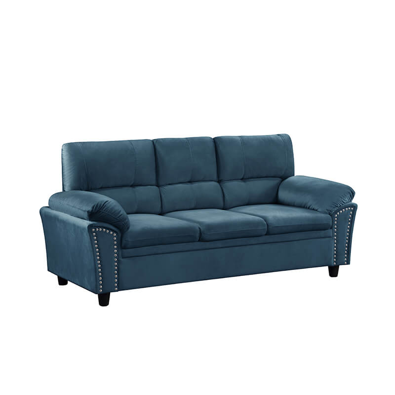 3-Seater Blue Sofa Couch