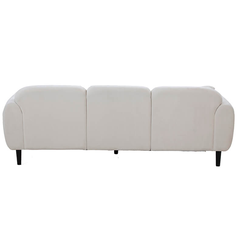 83.9" Modern 3-seater Beige Sofa with Solid Wood Legs