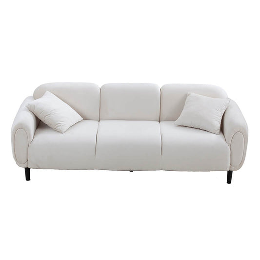 83.9" Modern 3-seater Beige Sofa with Solid Wood Legs