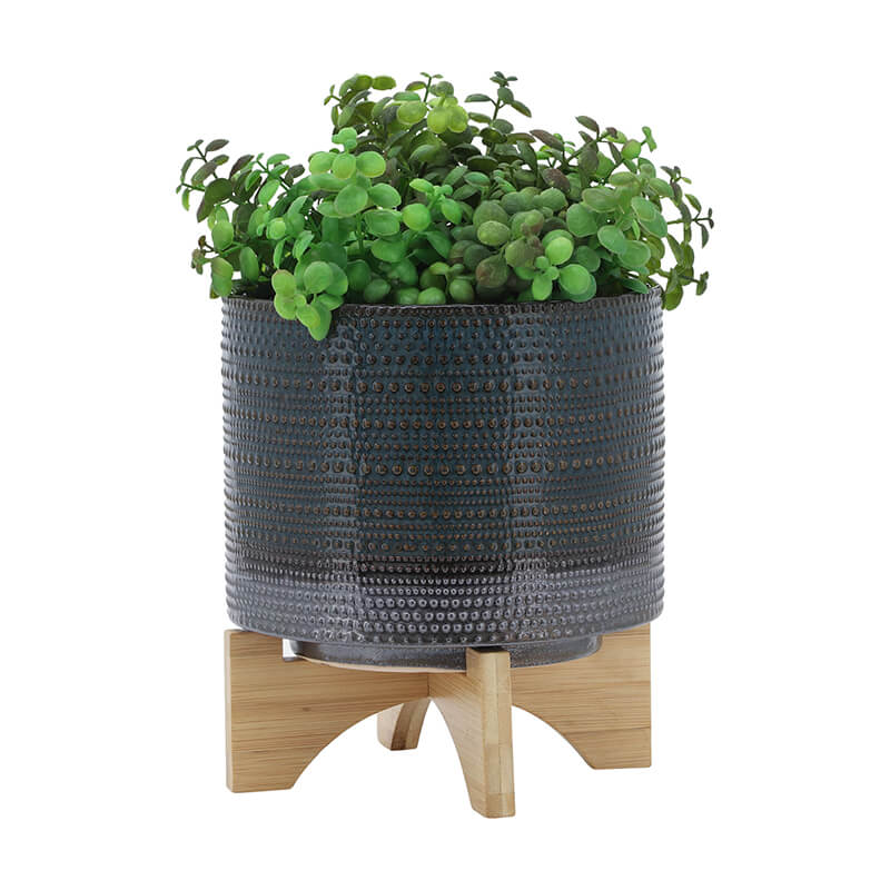 round ceramic planter