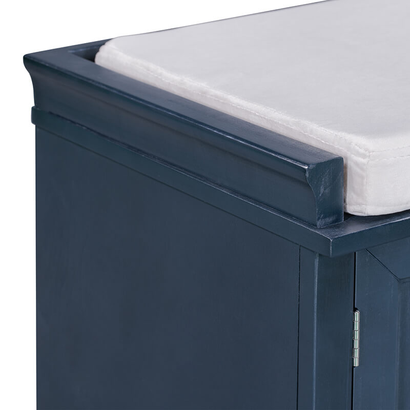 Navy Blue Cushion Shoe Storage Bench