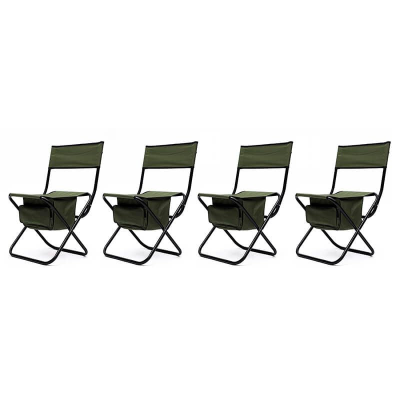 19.3" Green 4 Piece Folding Outdoor Chair With Storage Bag