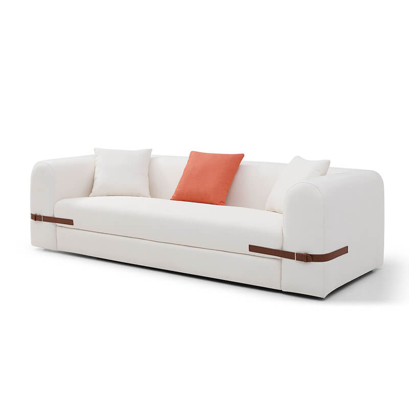 90.94" Modern Beige Sofa