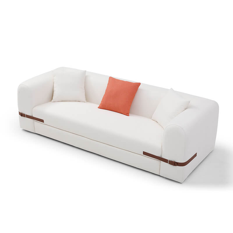 90.94" Modern Beige Sofa 