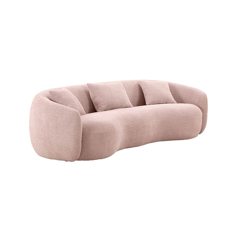 pink curved couch