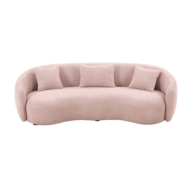 pink curved couch