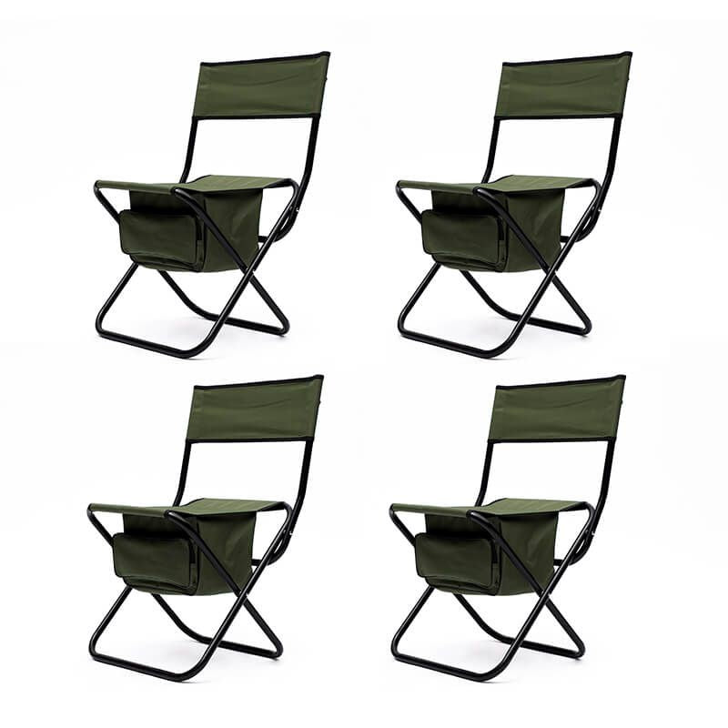 19.3" Green 4 Piece Folding Outdoor Chair With Storage Bag