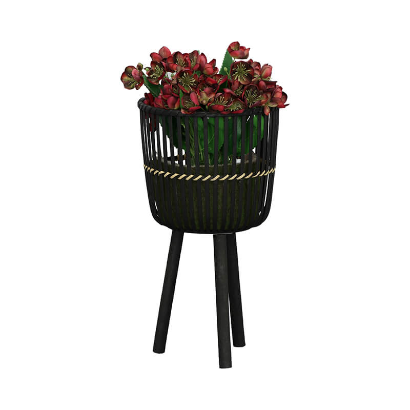 Black Bamboo Footed Plant Stands