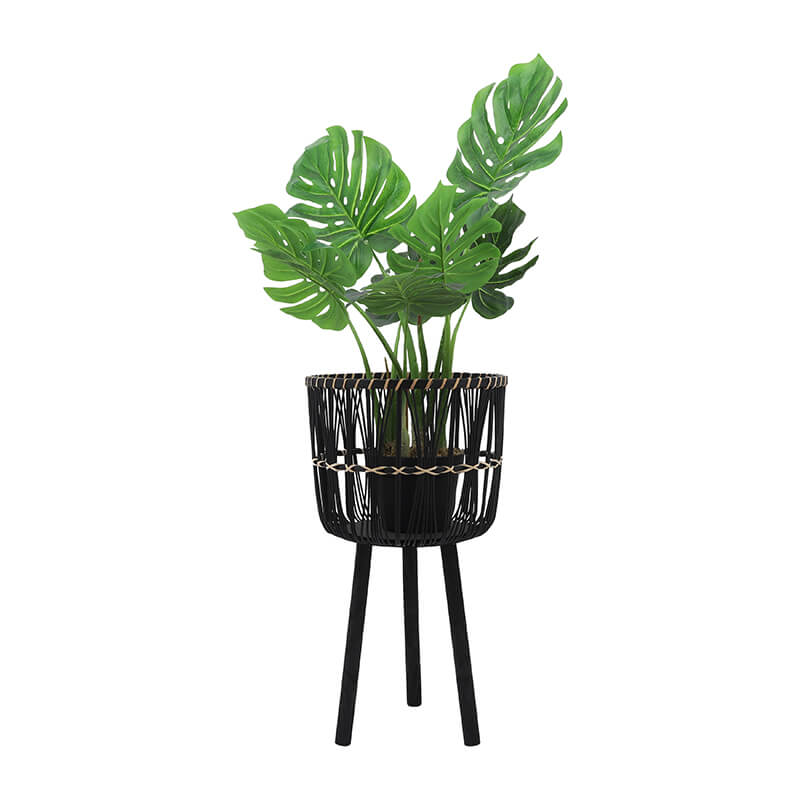  Black Bamboo Standing Planter Pots 