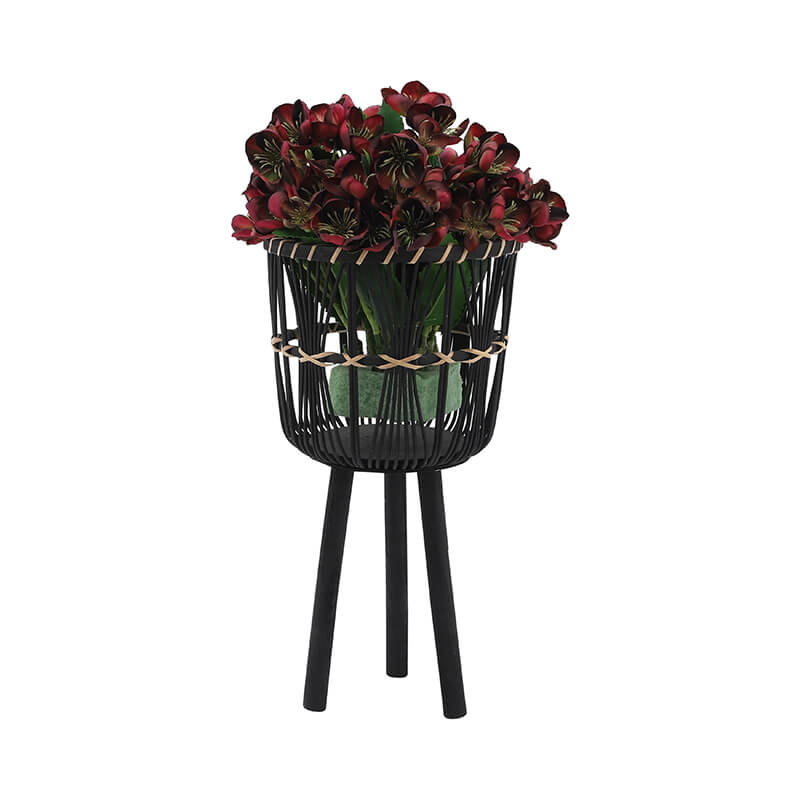  Black Bamboo Standing Planter Pots 