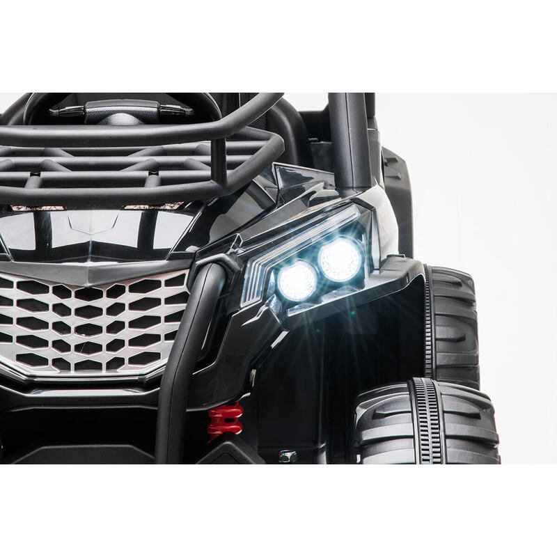 Black Battery Powered Kids Ride-on Car - 2 Speeds & LED Headlights