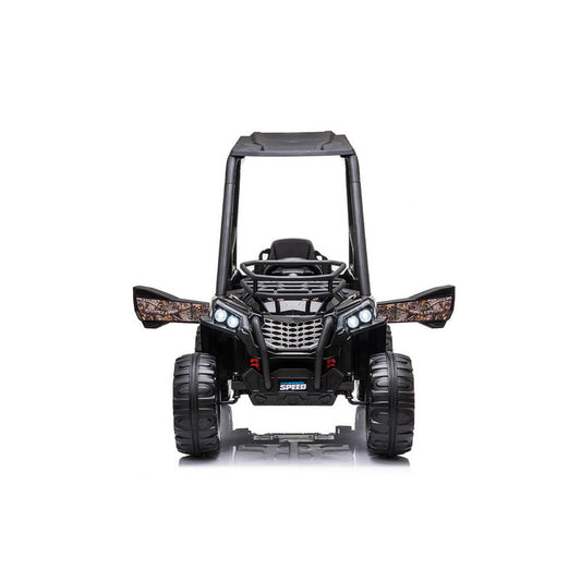 Black Battery Powered Kids Ride-on Car - 2 Speeds & LED Headlights