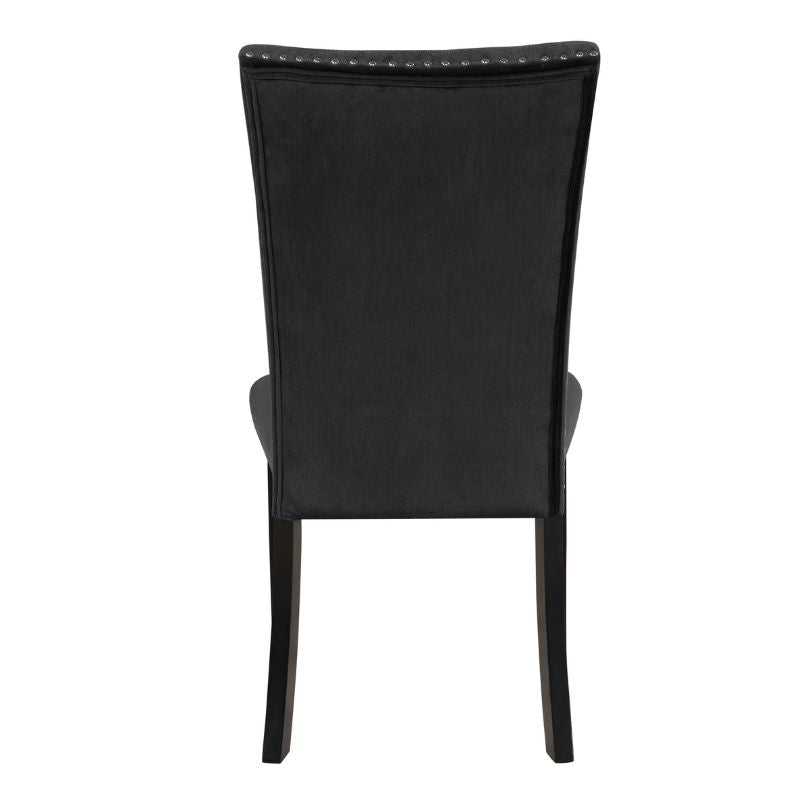 Back view of the accent black chair 