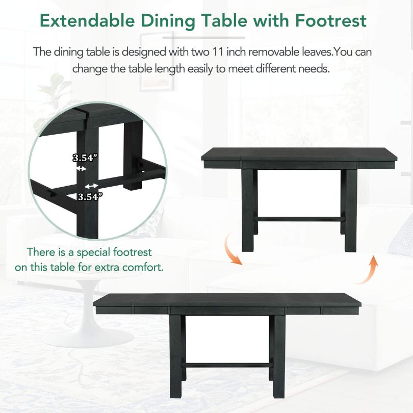 Dining table with footrest