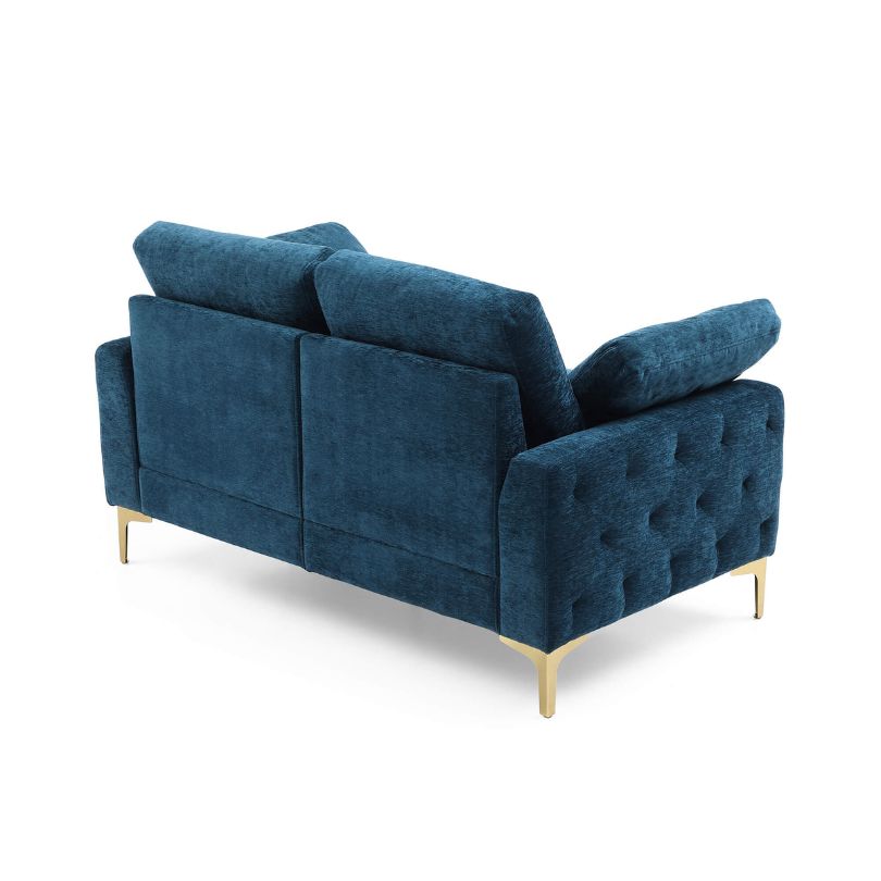 A back view of the Blue Diamond Tufted Chenille 2-seater Couch