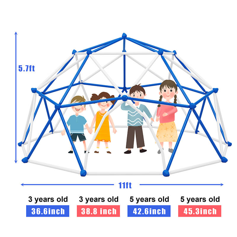 11ft Blue Kids Geometric Dome Climber - Steel Climbing Tower