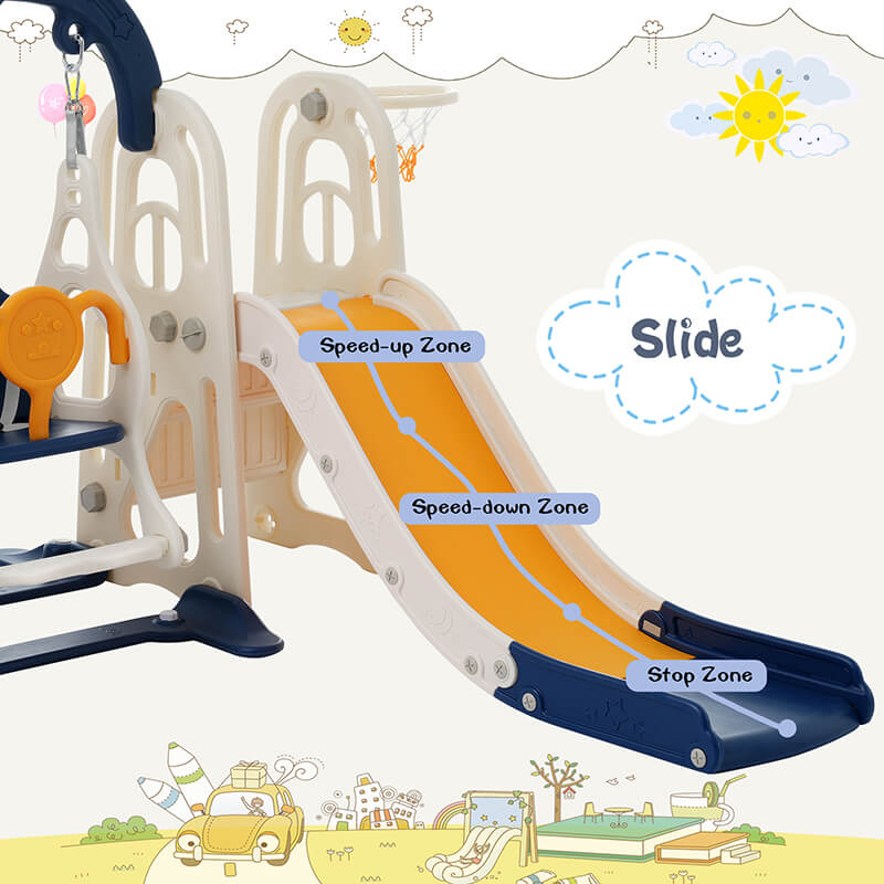 Blue and Yellow Toddler Slide and Swing