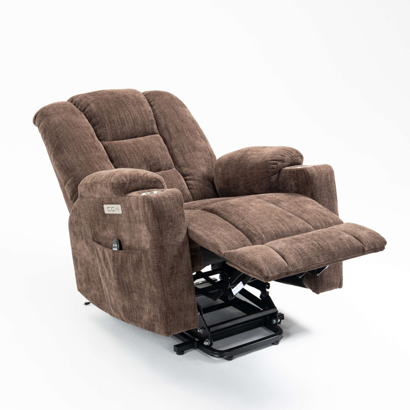 Brown Large Power Lift Recliner Chair 