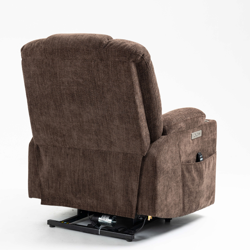 Brown Large Power Lift Recliner Chair with Heat and Massage