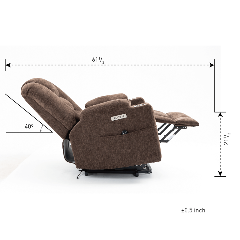 Brown Large Power Lift Recliner Chair 