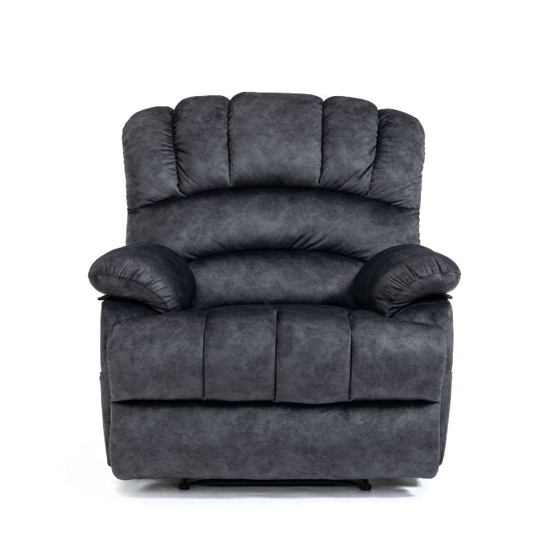 Dark Gray Breathable Fabric Large Manual Recliner Chair