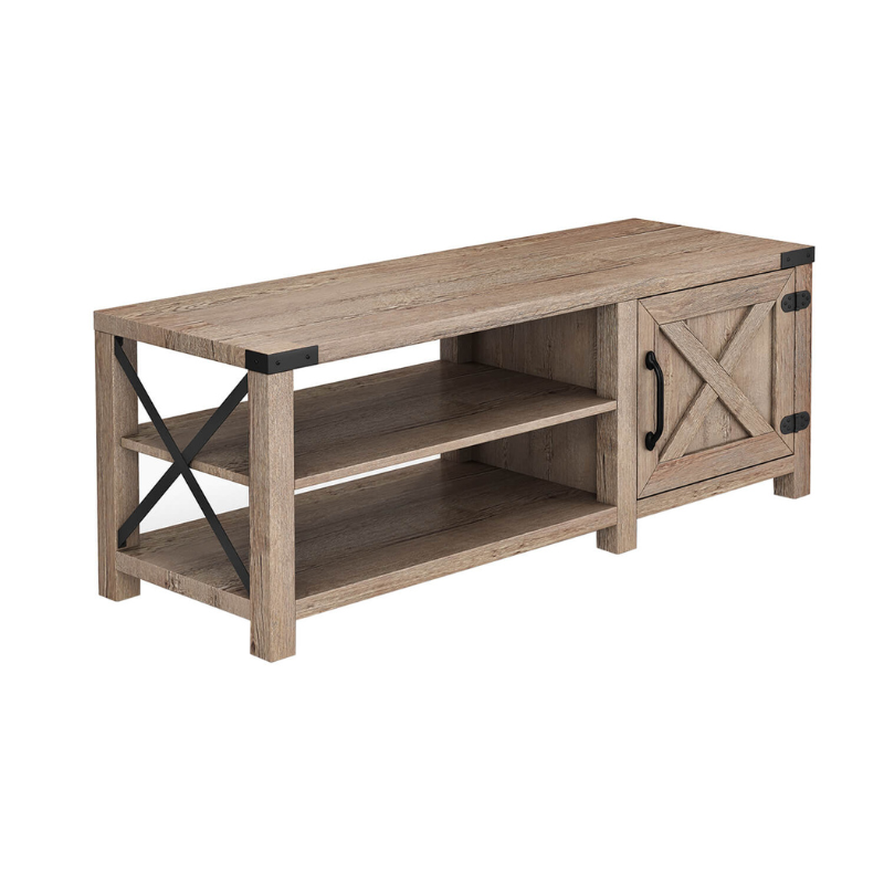 Farmhouse Entryway Natural Shoe Rack with Bench