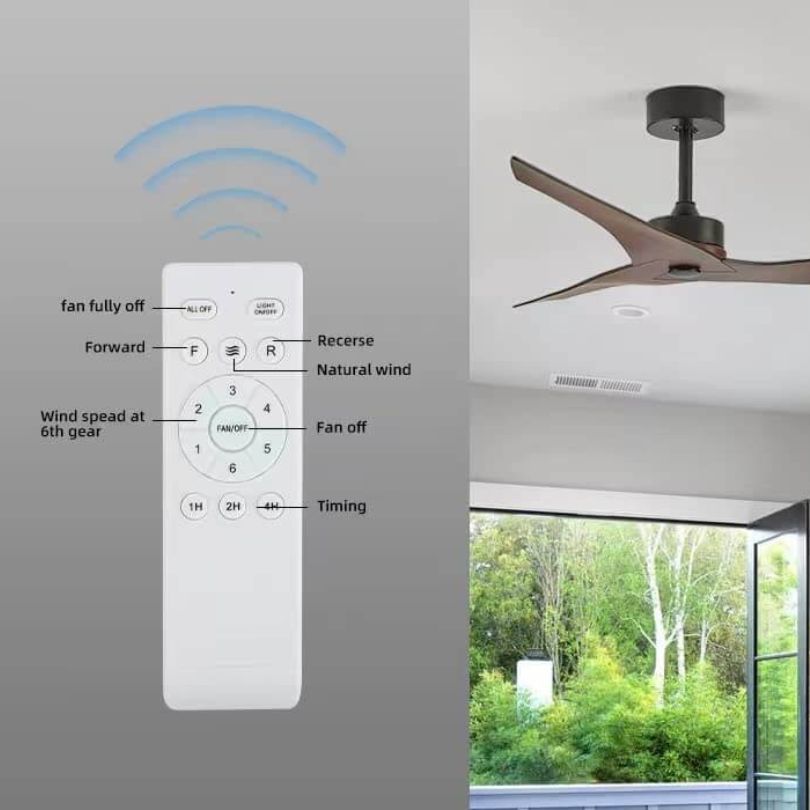 Farmhouse Walnut Fan with Reversible Blades and Remote Control