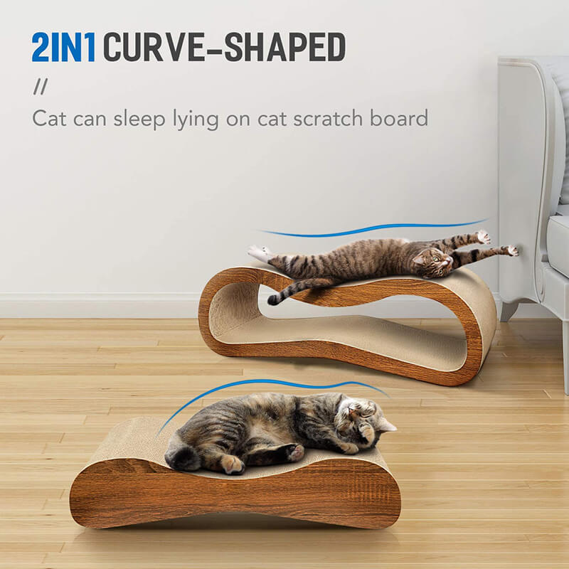 FluffyDream 2-in-1 Cat Scratcher Cardboard Lounge Bed - 27.56"L