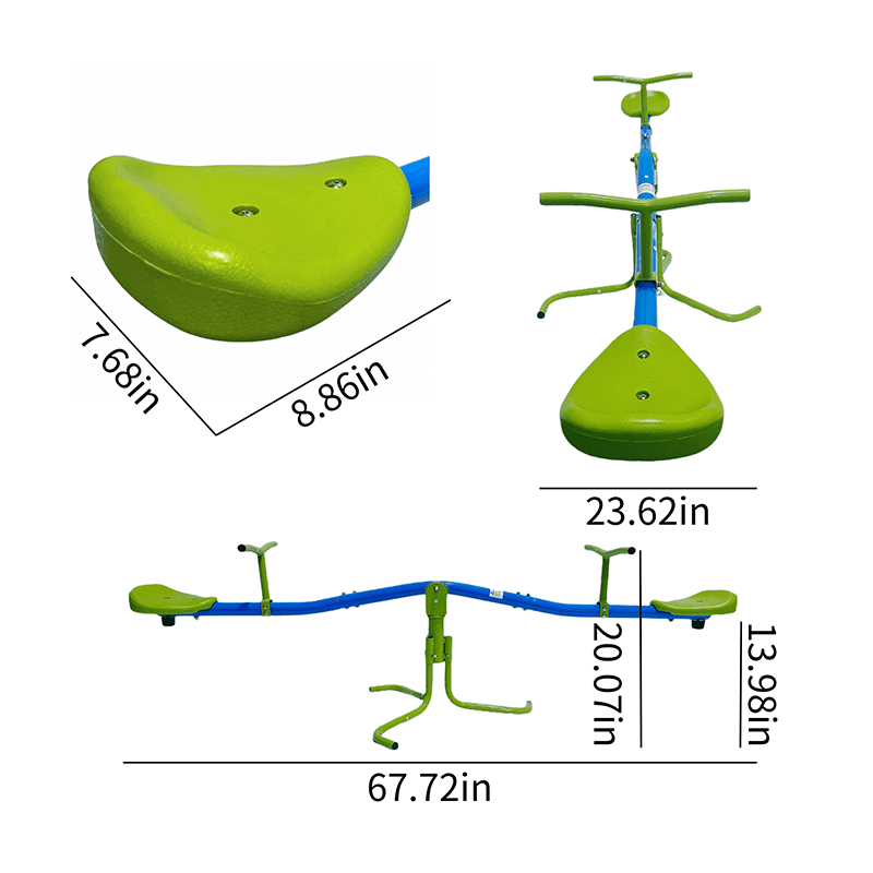 Green Outdoor Playground 360 Twirl Seesaw - Kids Age 3+