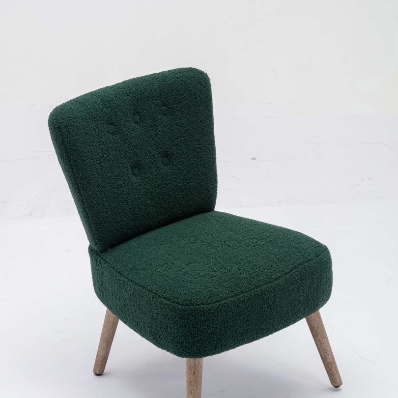 Tufted Button Teddy Slippers Accent Chair 