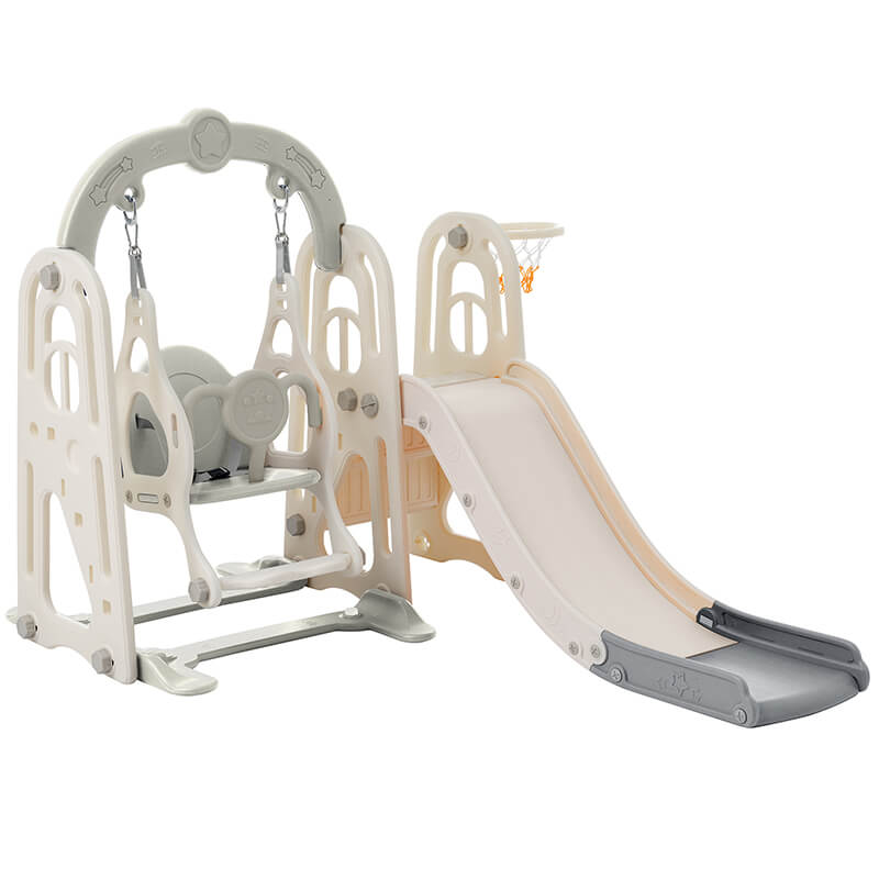 Grey Toddler Slide and Swing Kid Playground Center