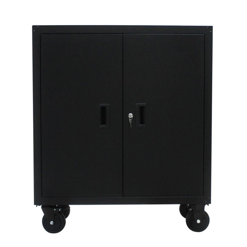 Industrial Mobile Black Metal Storage Cabinet