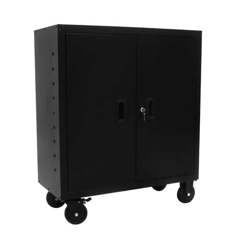 Industrial Mobile Black Metal Storage Cabinet